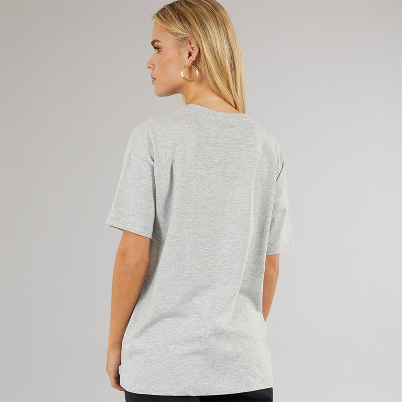 Brave Soul Womens Graphic T-Shirt Silver Grey Marl