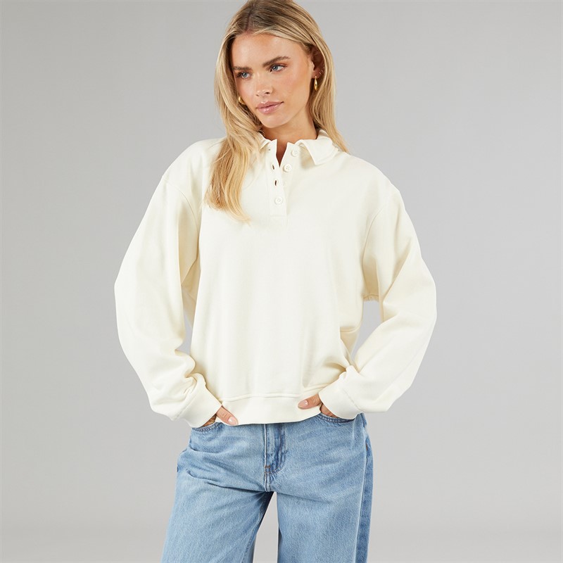 Brave Soul Womens Sherry Sweatshirt Cream