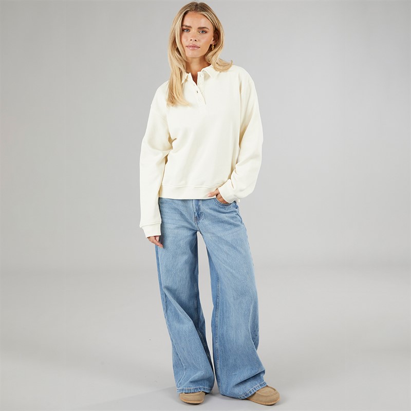 Brave Soul Womens Sherry Sweatshirt Cream