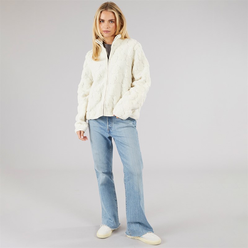 Brave Soul Womens Moon Full Zip Fleece Cream