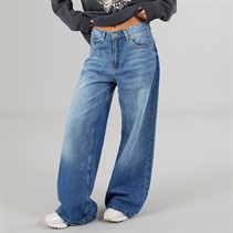 Brave Soul Womens Peyton Wide Leg Jeans Vintage Denim Blue