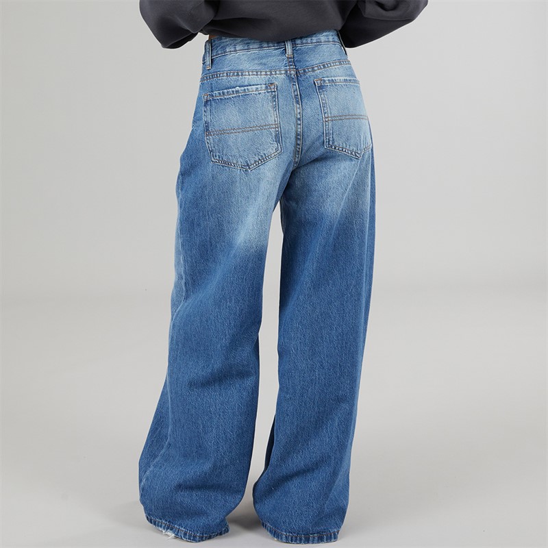 Brave Soul Womens Peyton Wide Leg Jeans Vintage Denim Blue