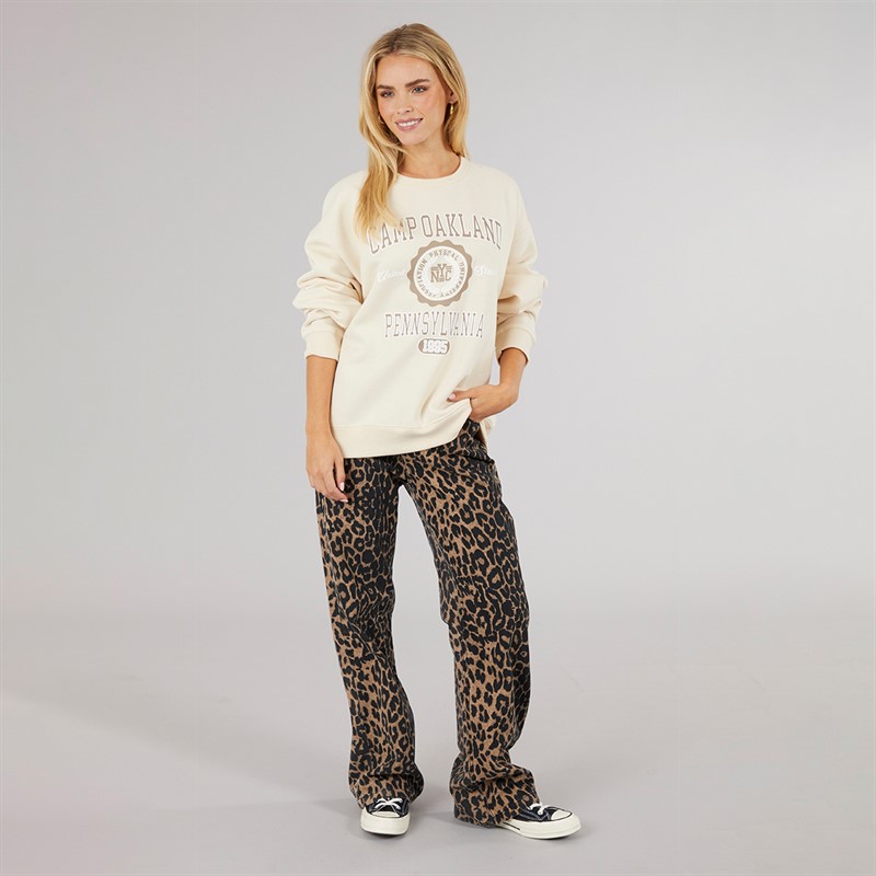 Brave Soul Womens Park Sweatshirt Cream