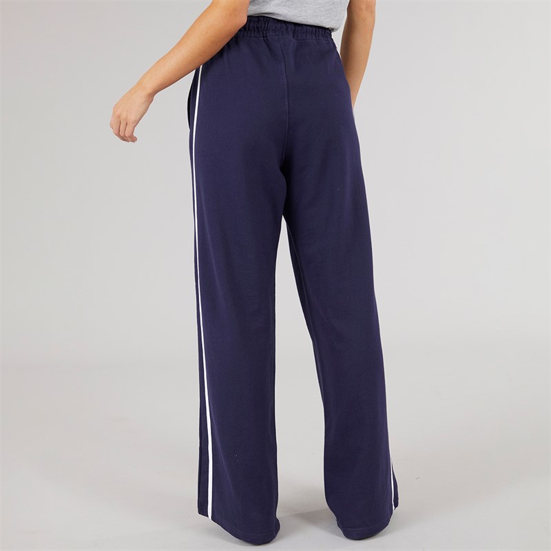 Brave Soul Womens Jenny Wide Leg Joggers Navy/White