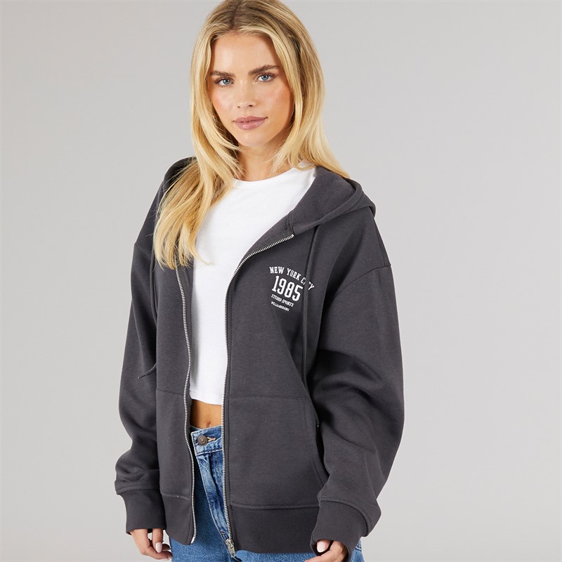 Brave Soul Womens Dua Zip Hoodie Ink - Size S