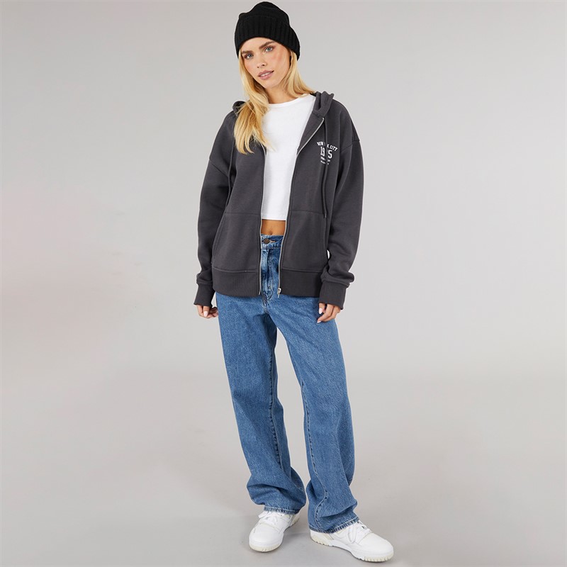 Brave Soul Womens Dua Zip Hoodie Ink