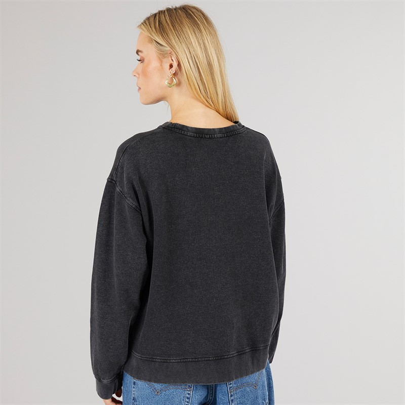 Brave Soul Womens Beth Graphic Sweatshirt Black