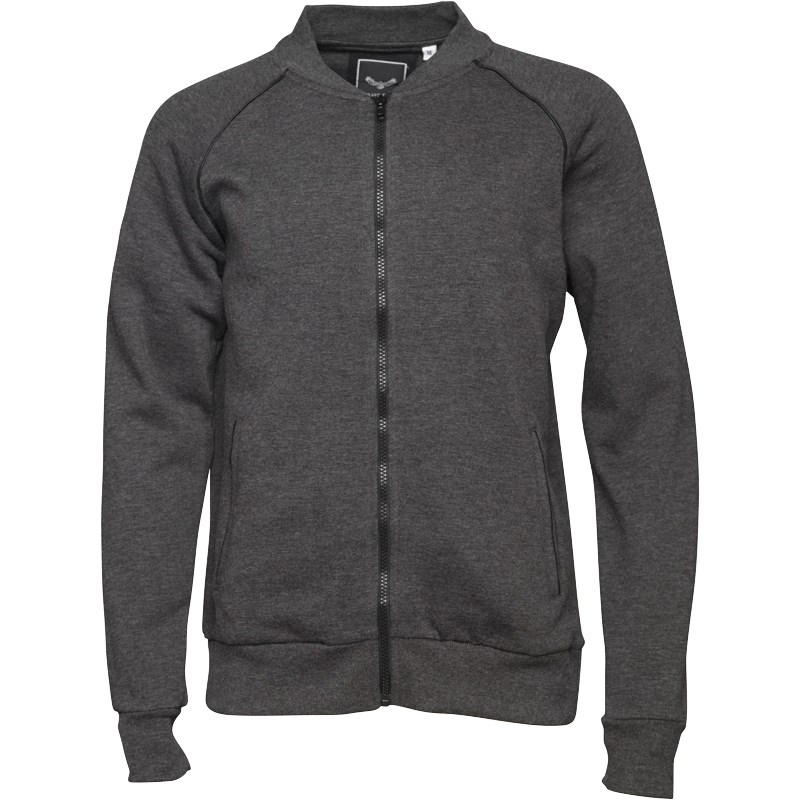 Buy Brave Soul Mens Zip Through Baseball Sweat Top Charcoal/Black