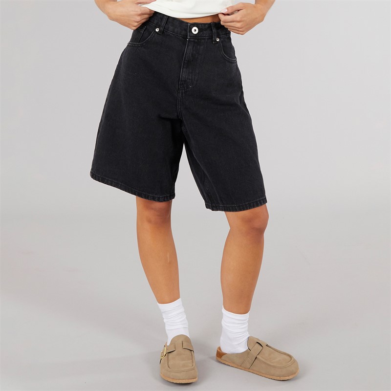 Womens Mich Denim Jorts Washed Black - Size 16
