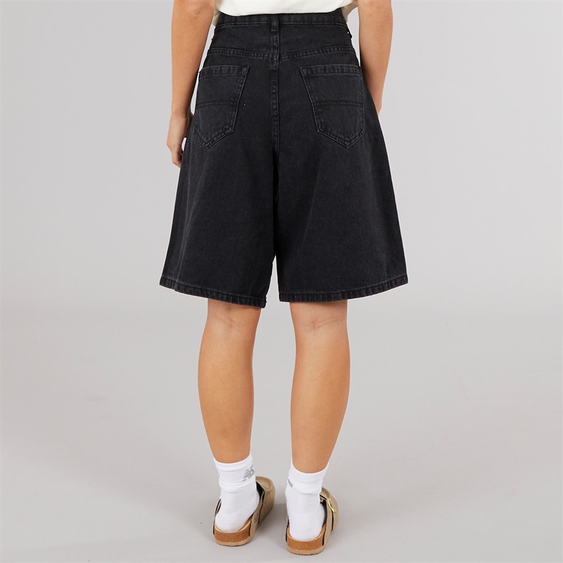 Brave Soul Womens Mich Denim Jorts Washed Black