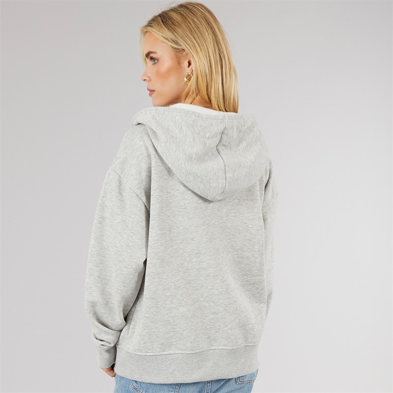 Brave Soul Womens Dua Zip Hoodie Grey Marl