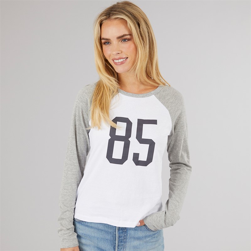 Brave Soul Womens Lisa Graphic T-Shirt White/Grey Marl