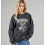 Brave Soul Womens Moll Embroided Sweatshirt Charcoal
