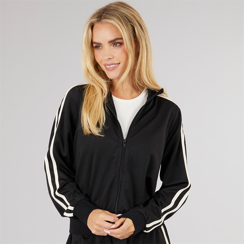 Brave Soul Womens Selma Stripe Sweatshirt Black