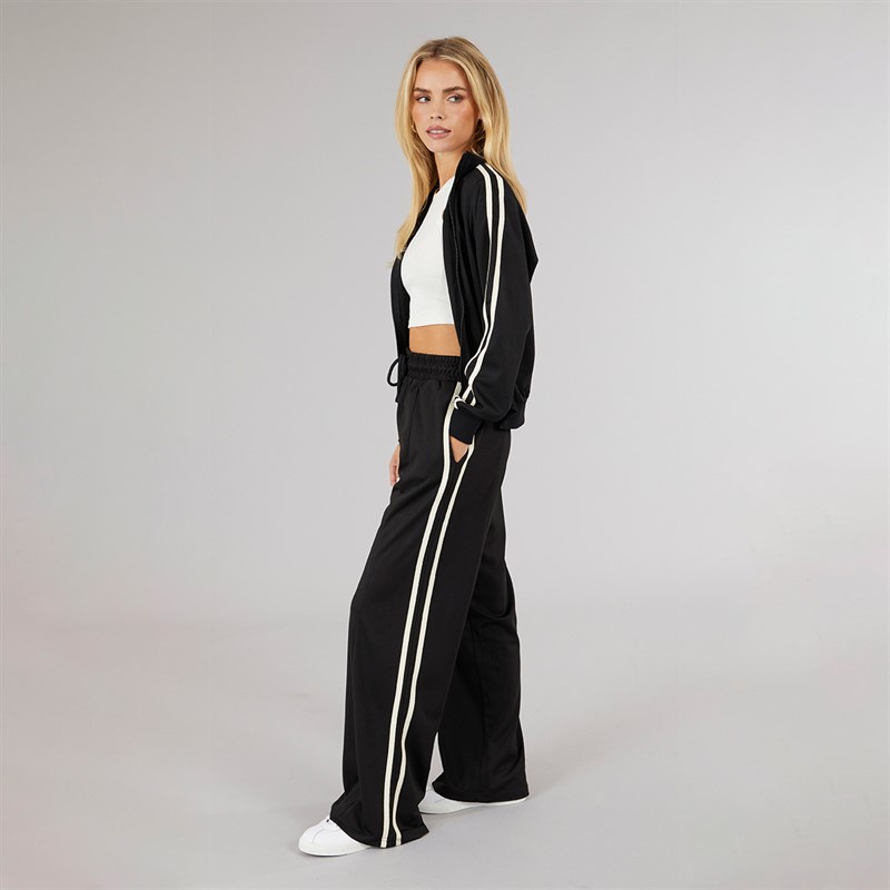 Brave Soul Womens Selma Stripe Sweatshirt Black