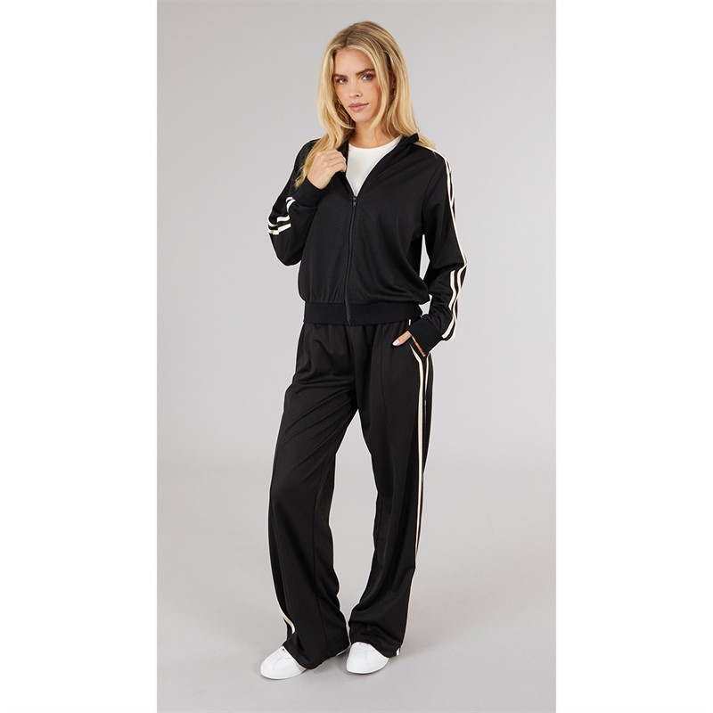 Brave Soul Womens Selma Stripe Sweatshirt Black