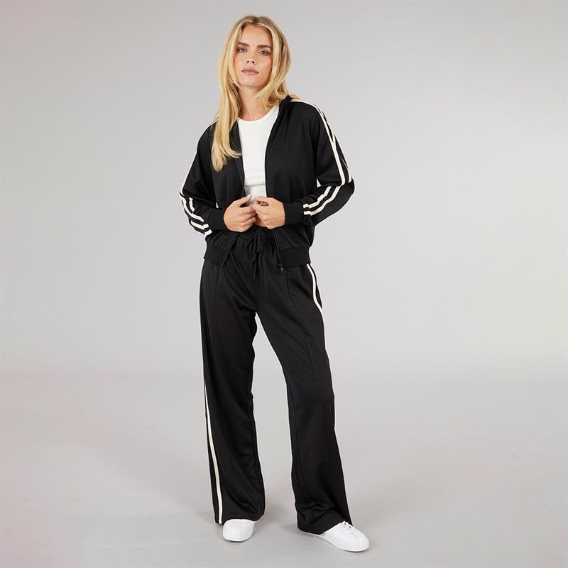 Brave Soul Womens Noelle Stripe Joggers Black/Cream