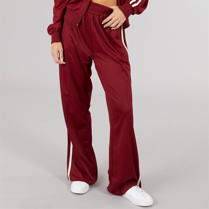 Brave Soul Womens Noelle Stripe Joggers Burgundy/Cream