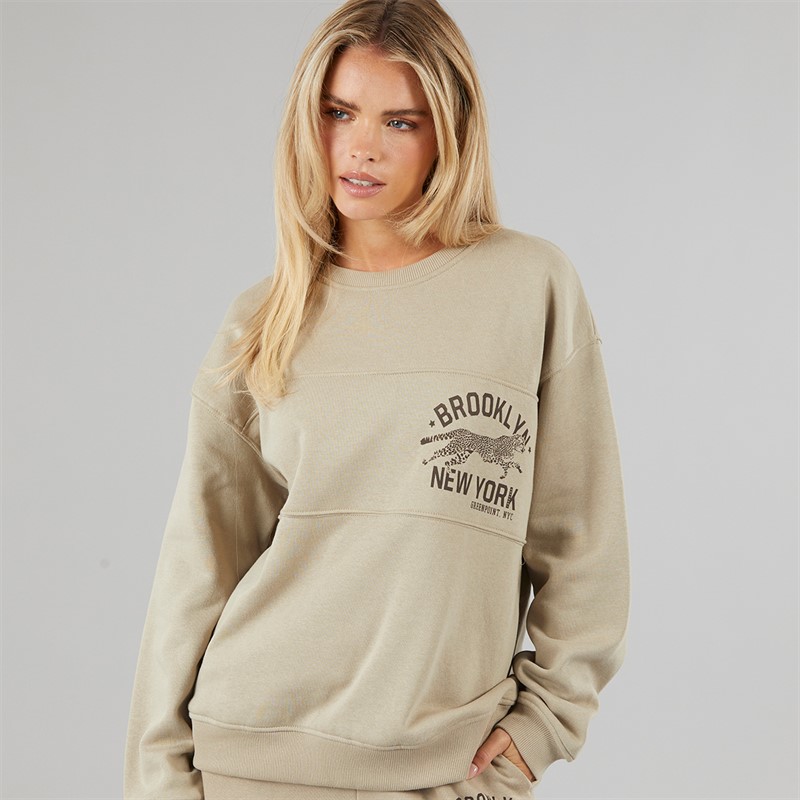 Brave Soul Womens Fortune Sweatshirt Crockery