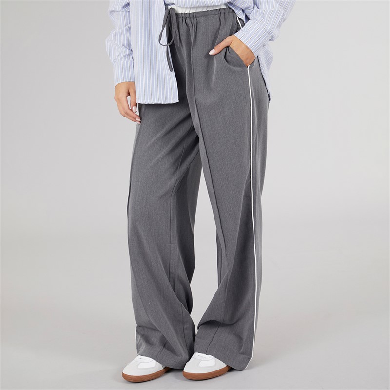 Womens Jessie Tailored Trousers Grey/White - Size XS