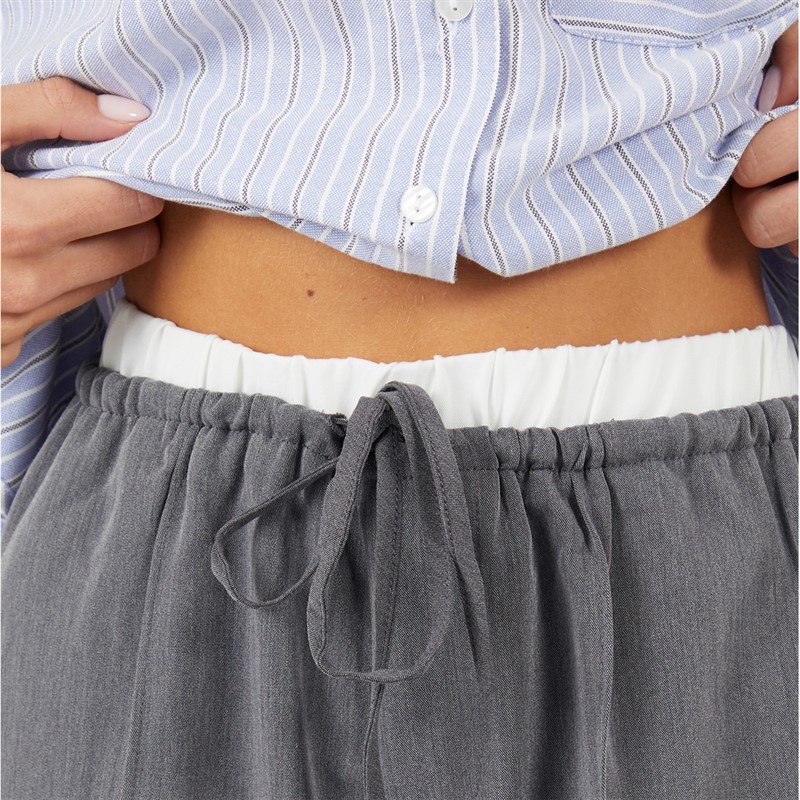 Brave Soul Womens Jessie Tailored Trousers Grey/White