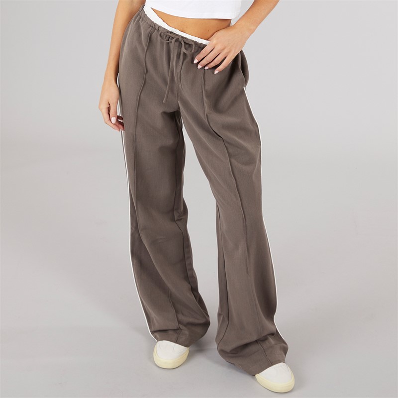 Womens Jessie Tailored Trousers Chocolate/White - Size XS
