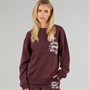 Brave Soul Womens Fortune Panelled Sweatshirt Burgundy