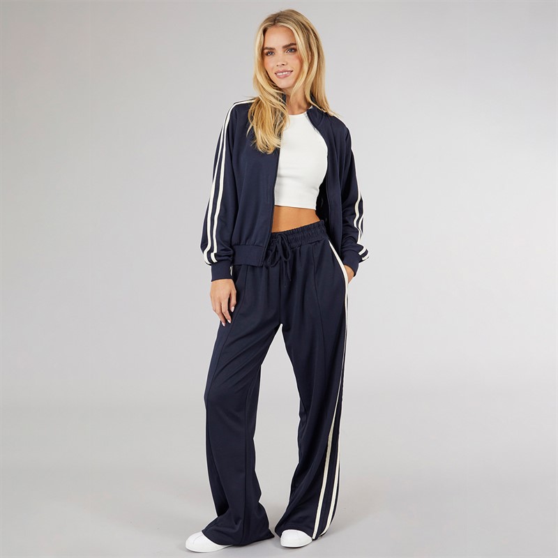 Brave Soul Womens Selma Stripe Sweatshirt Navy