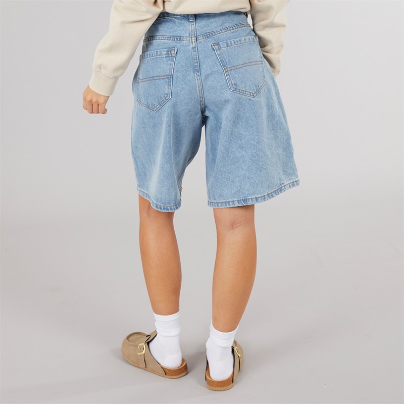 Brave Soul Womens Mich Denim Jorts Pale Blue