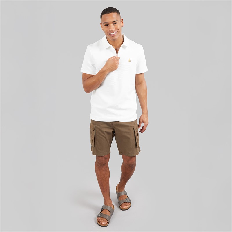 Brave Soul Mens Island Cargo Shorts Khaki
