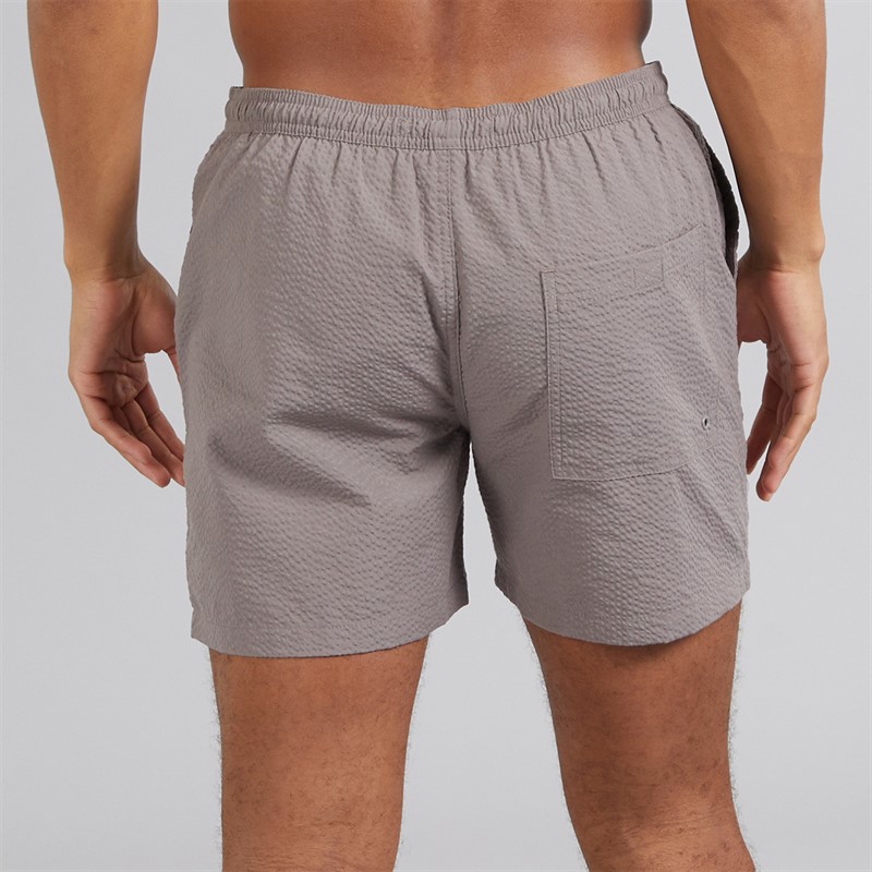 Brave Soul Mens Salou Seersucker Swim Shorts Taupe