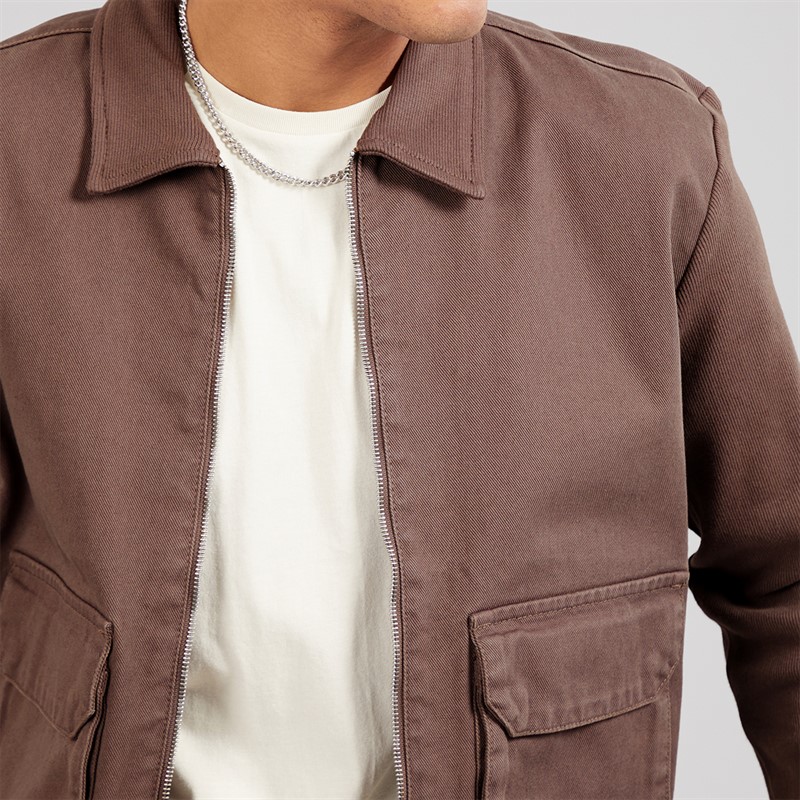 Brave Soul Mens Lochlan Twill Jacket Light Mocha Lt Mocha