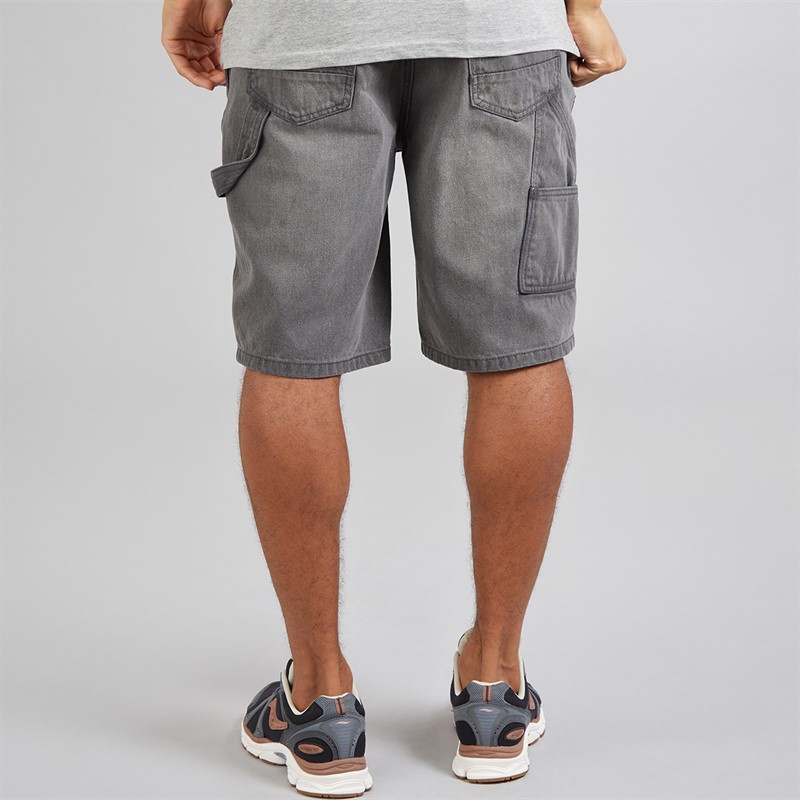 Brave Soul Mens Joiner Loose Fit Carpenter Shorts Grey