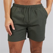 Brave Soul Mens Salou Seersucker Swim Shorts Khaki