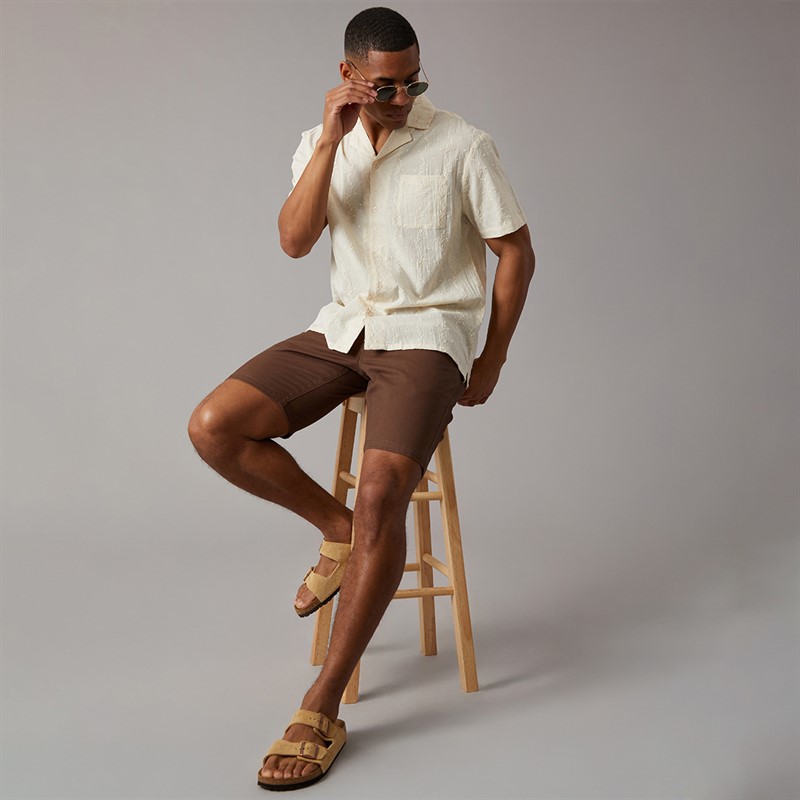 Brave Soul Mens Hansen Chino Shorts Mocha