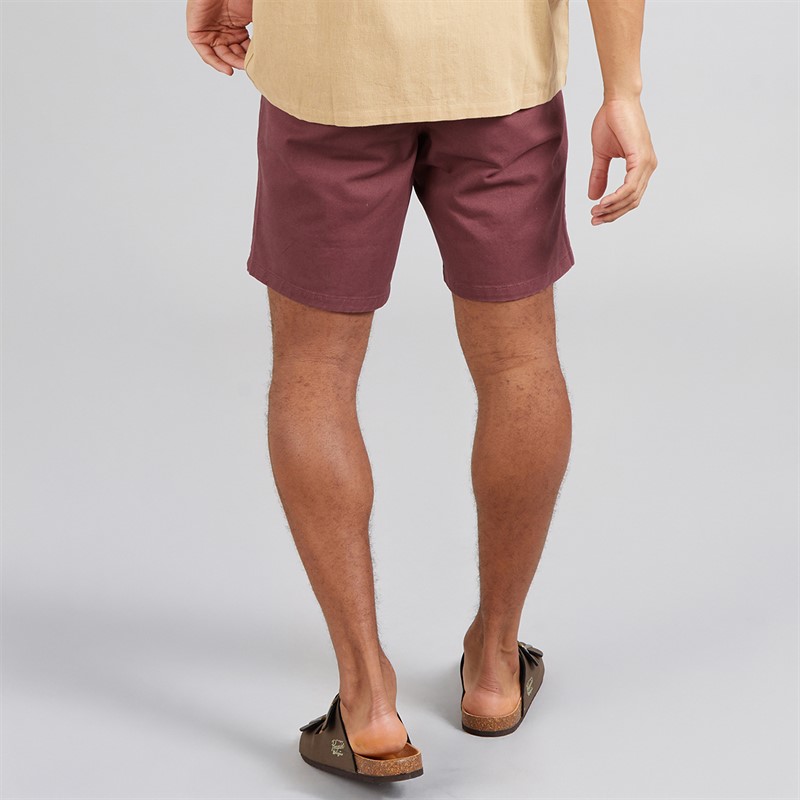 Brave Soul Mens Hansen Chino Shorts Plum