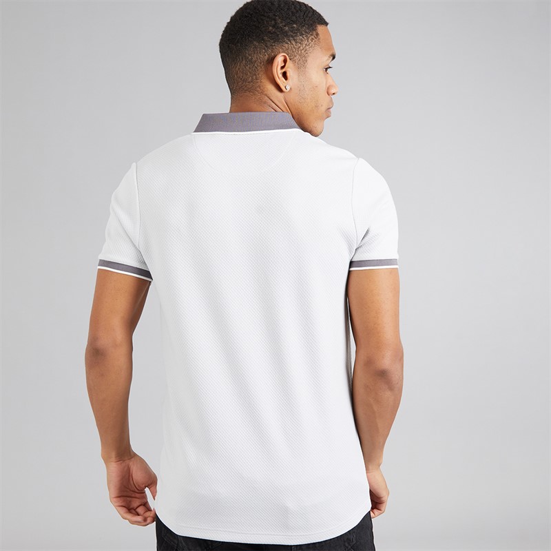 Brave Soul Mens Pythios Short Sleeve Contrast Polo Shirt Grey/Charcoal