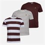 Brave Soul Mens Charge Three Pack T-Shirts Multi