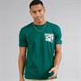 Brave Soul Mens Mura T-Shirt Green/Multi Colour Print