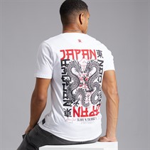 Brave Soul Mens Aichi T-Shirt Optic White/Multi Colour Print