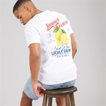 Brave Soul Mens Citron T-Shirt Optic White/Multi Colour Print