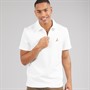 Brave Soul Mens Haynes Textured 1/4 Zip Polo Shirt Cream