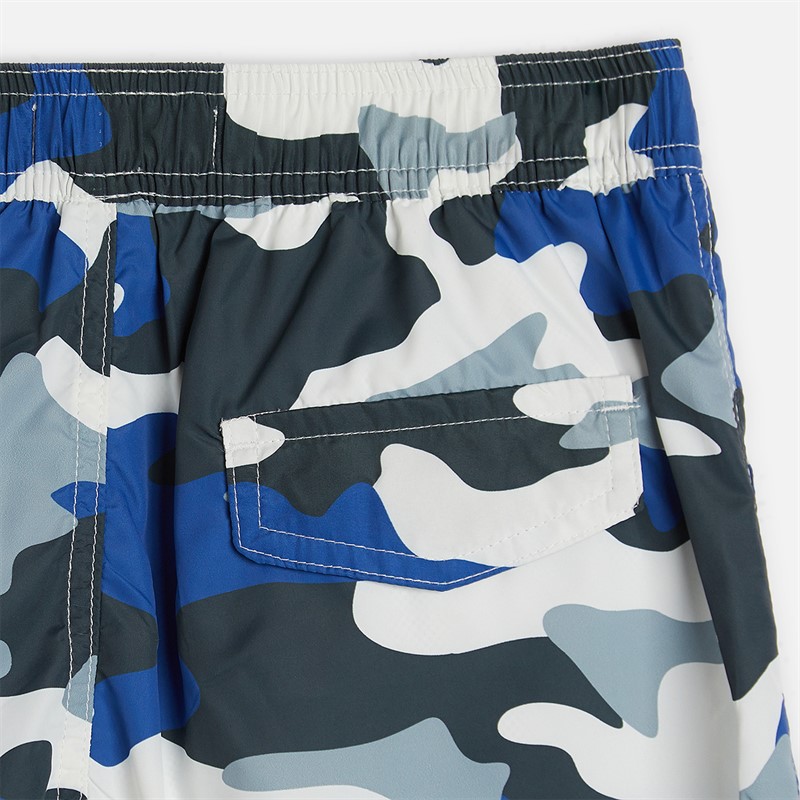 Brave Soul Boys Two Pack Swim Shorts Blue/Blue Camo Blue + Blue Camo