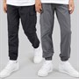 Brave Soul Boys Two Pack Taslan Cargo Trousers Navy/Grey