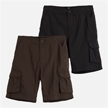 Brave Soul Boys Two Pack Cargo Shorts Dark Grey/Navy Dark Grey / Navy