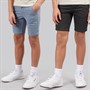 Brave Soul Boys Two Pack Cotton Twill Shorts Navy/Light Blue