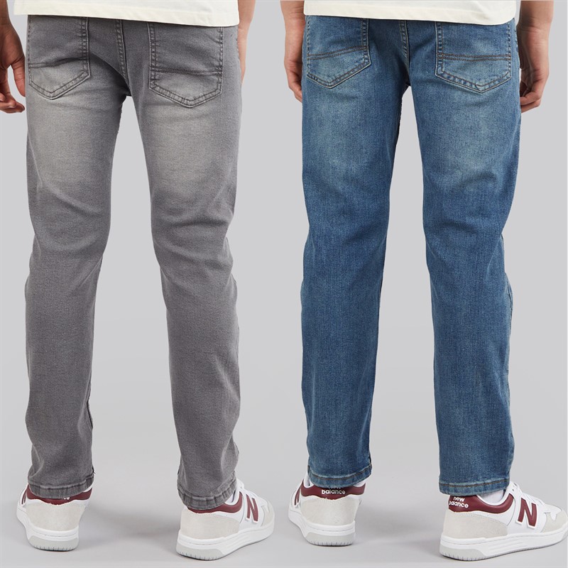 Brave Soul Boys Two Pack Denim Jeans Mid Blue/Grey Mid Blue / Grey