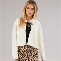 Brave Soul Womens Ribbons Cardigan Cream/Black