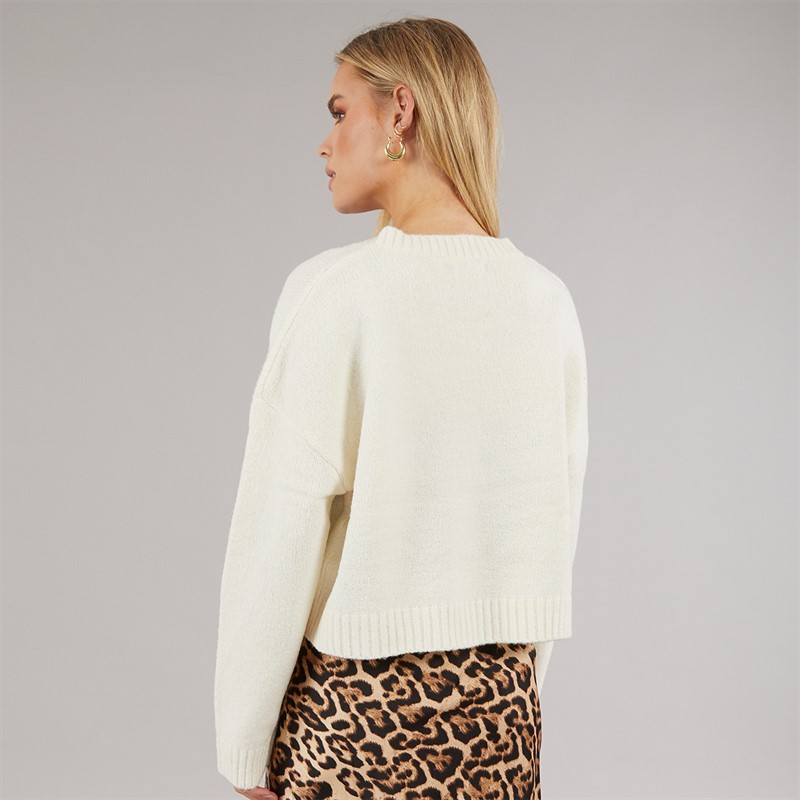 Brave Soul Womens Ribbons Cardigan Cream/Black