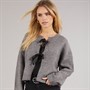 Brave Soul Womens Ribbons Cardigan Charcoal/Black